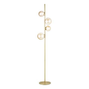 Ideal Lux - LED golvlampa PERLAGE 4xG9/3W/230V guld/rökbeige