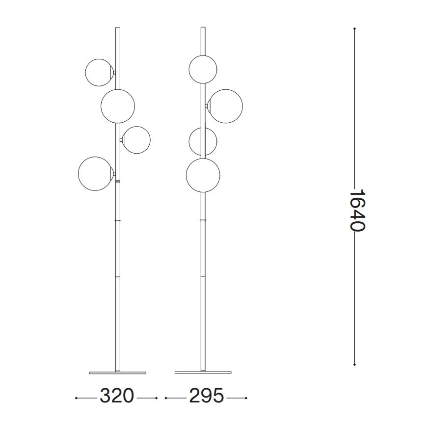 Ideal Lux - LED golvlampa PERLAGE 4xG9/3W/230V guld/rökig