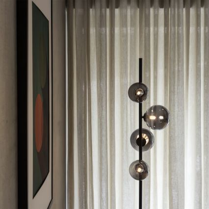 Ideal Lux - LED-golvlampa PERLAGE 4xG9/3W/230V svart/röksvart