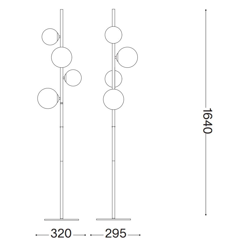 Ideal Lux - LED-golvlampa PERLAGE 4xG9/3W/230V svart/röksvart
