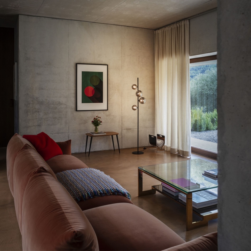 Ideal Lux - LED golvlampa PERLAGE 4xG9/3W/230V svart/rökig