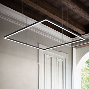 Ideal Lux - LED-hänglampa med vajer ORACLE SLIM LED/44W/230V 3000K CRI 90 70x70 cm svart