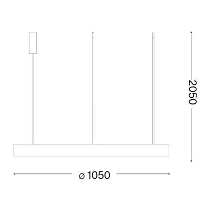Ideal Lux - LED-hänglampa på vajer GEMINI LED/78W/230V 2700K Ø 105 cm CRI 90 svart