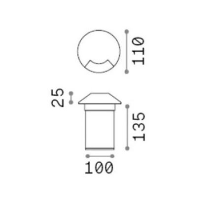 Ideal Lux - LED infälld körbar markarmatur ROCKET LED/3W/230V CRI 90 IP67 mattkrom