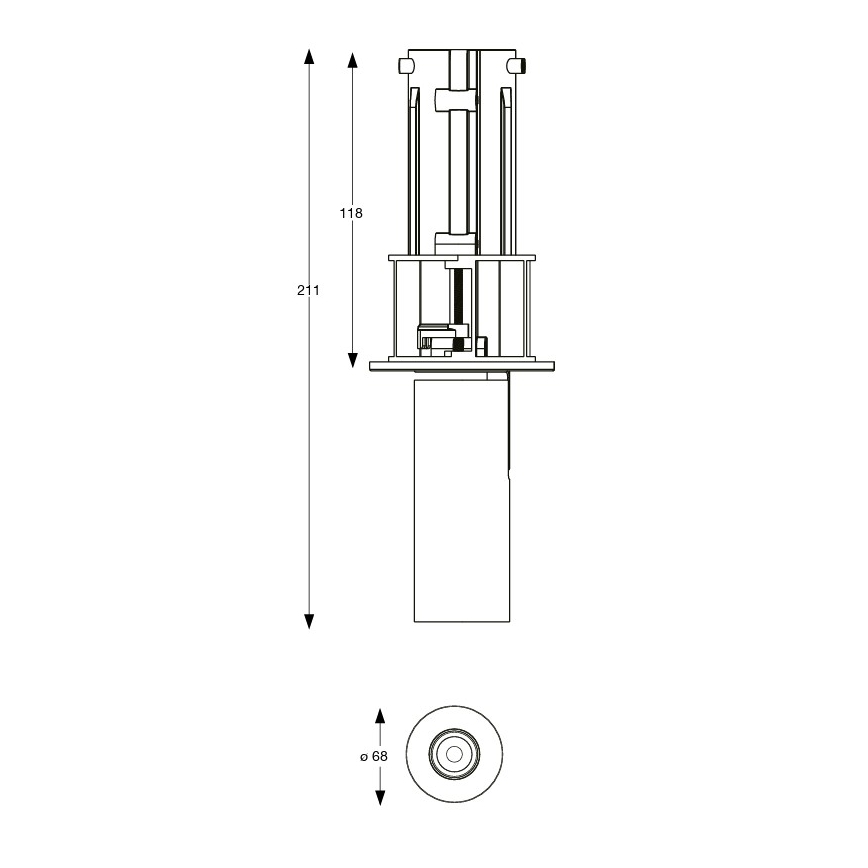 Ideal Lux - Infälld LED-spot NOVA LED/6W/230V 3000K CRI 90 Ø 6,8 cm svart