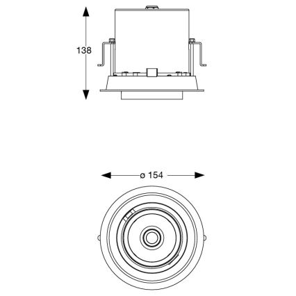 Ideal Lux - LED infälld downlight NOVA LED/20W/230V 4000K CRI 90 Ø 15,4 cm svart