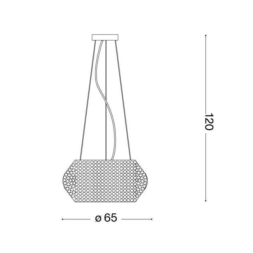 Ideal Lux - LED-kristallkrona på vajer PASHA 14xE14/40W/230V Ø 65 cm guld