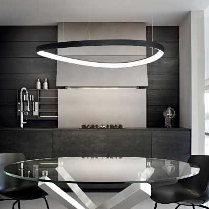 Ideal Lux - LED-hänglampa med kabel GEMINI LED/36W/230V 2700K Ø 42,5 cm CRI 90 svart