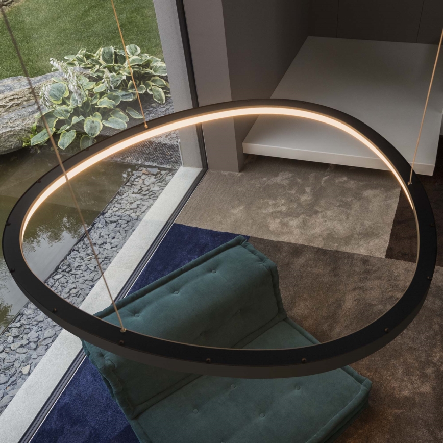Ideal Lux - LED-hänglampa med kabel GEMINI LED/36W/230V 2700K Ø 42,5 cm CRI 90 svart