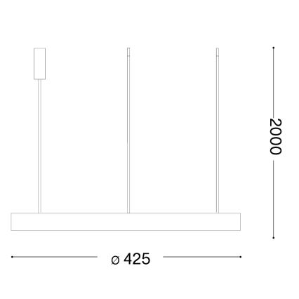 Ideal Lux - LED-hänglampa med kabel GEMINI LED/36W/230V 2700K Ø 42,5 cm CRI 90 svart