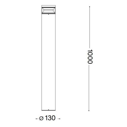 Ideal Lux - LED-lampa för utomhusbruk BOEING LED/14W/230V 100 cm CRI 90 IP65 antracit