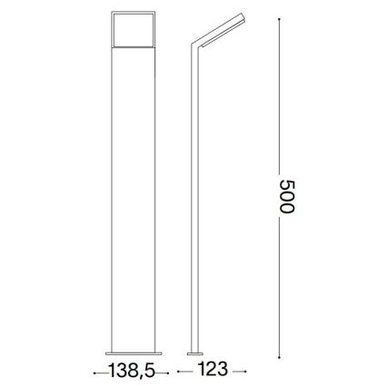 Ideal Lux - LED-lampa för utomhusbruk STYLE LED/8,5W/230V 4000K 50 cm CRI 90 IP54 svart