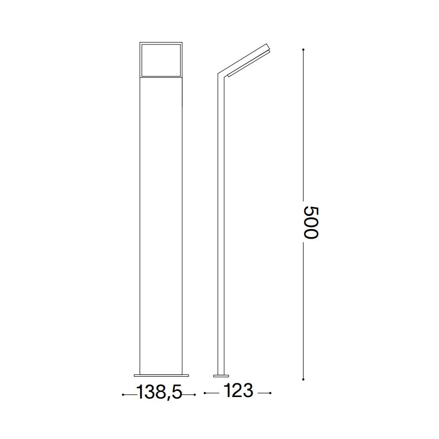 Ideal Lux - LED-lampa för utomhusbruk STYLE LED/8,5W/230V 4000K 50 cm CRI 90 IP54 svart