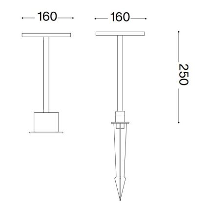 Ideal Lux - LED-lampa för utomhusbruk TOFFEE LED/11W/230V CRI 90 IP65 antracit
