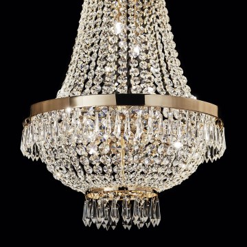 Ideal Lux - LED Ljuskrona i kristal med kedja CAESAR 6xG9/3W/230V diameter 38 cm guld