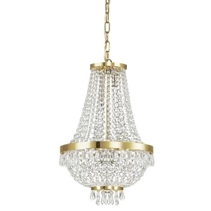 Ideal Lux - LED Ljuskrona i kristal med kedja CAESAR 6xG9/3W/230V diameter 38 cm guld