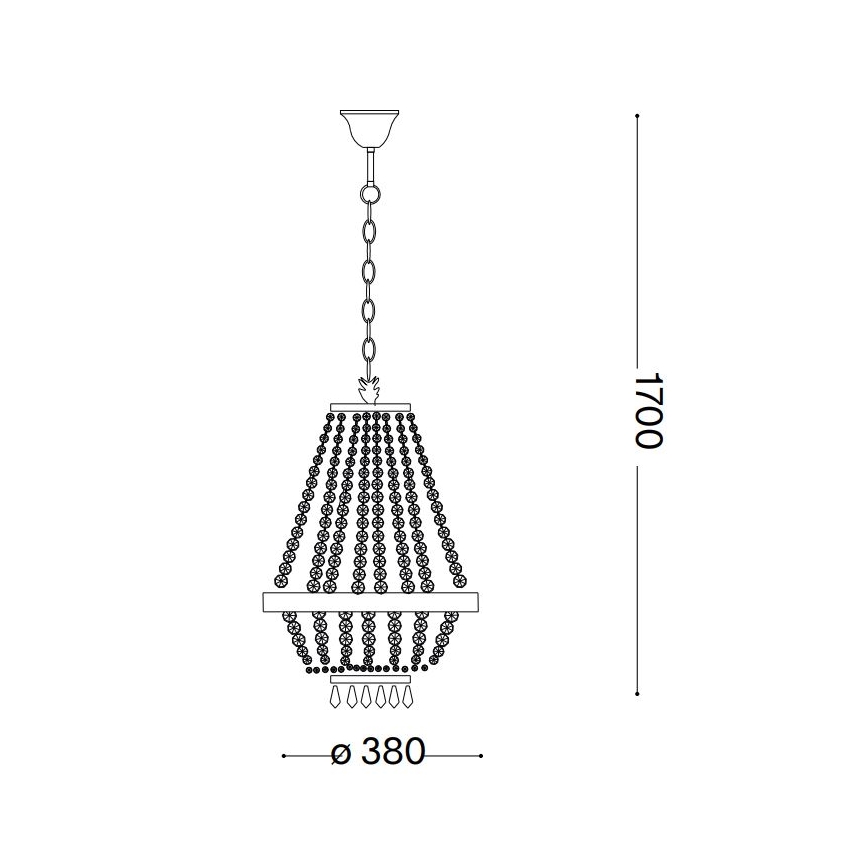 Ideal Lux - LED Ljuskrona i kristal med kedja CAESAR 6xG9/3W/230V diameter 38 cm skinande krom