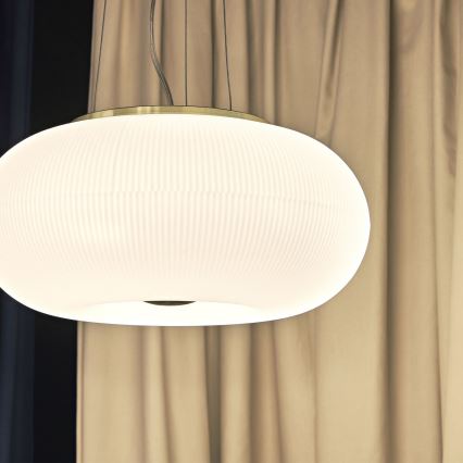 Ideal Lux - LED ljuskrona med textilsladd ARIZONA 3xGX53/9W/230V diameter 40 cm vit
