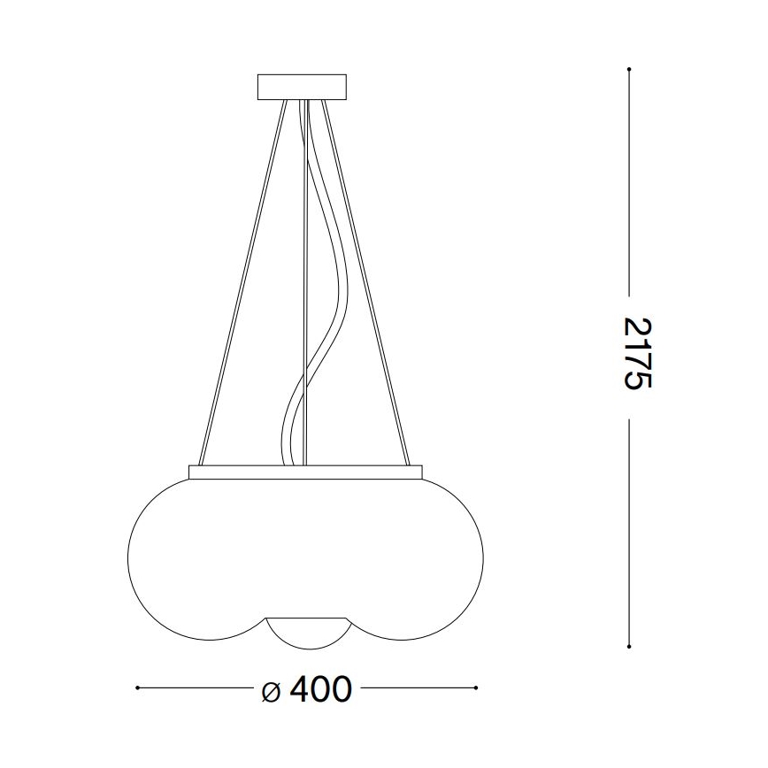 Ideal Lux - LED ljuskrona med textilsladd ARIZONA 3xGX53/9W/230V diameter 40 cm vit