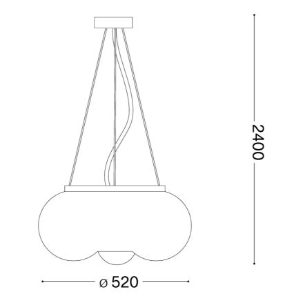 Ideal Lux - LED ljuskrona med textilsladd ARIZONA 5xGX53/9W/230V diameter 52 cm vit