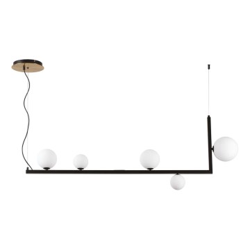 Ideal Lux - LED ljuskrona med textilsladd BIRDS 5xG9/3W/230V svart/guld