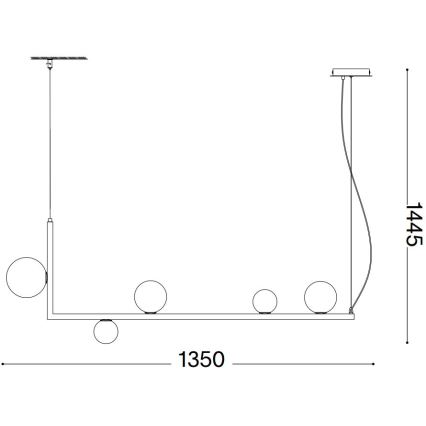 Ideal Lux - LED ljuskrona med textilsladd BIRDS 5xG9/3W/230V svart/guld