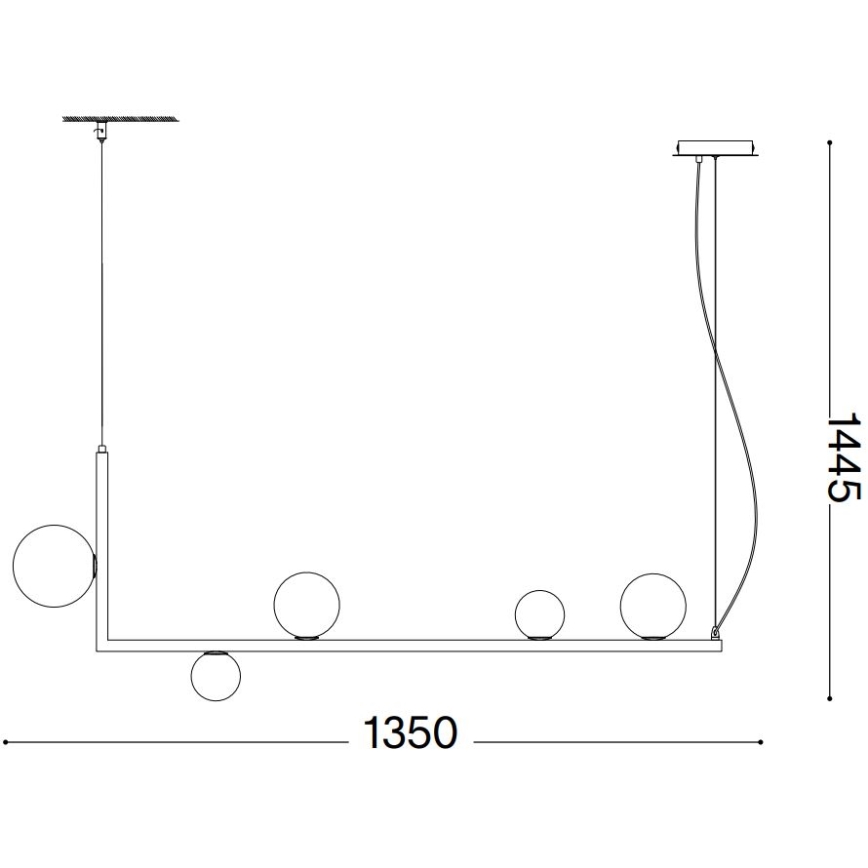 Ideal Lux - LED ljuskrona med textilsladd BIRDS 5xG9/3W/230V svart/guld