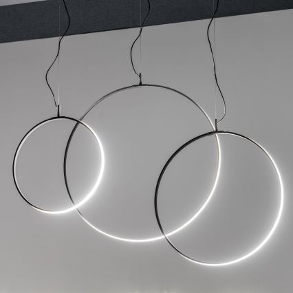 Ideal Lux - LED ljuskrona med textilsladd CIRCUS LED/36W/230V diameter 74,5 cm CRI 90 svart