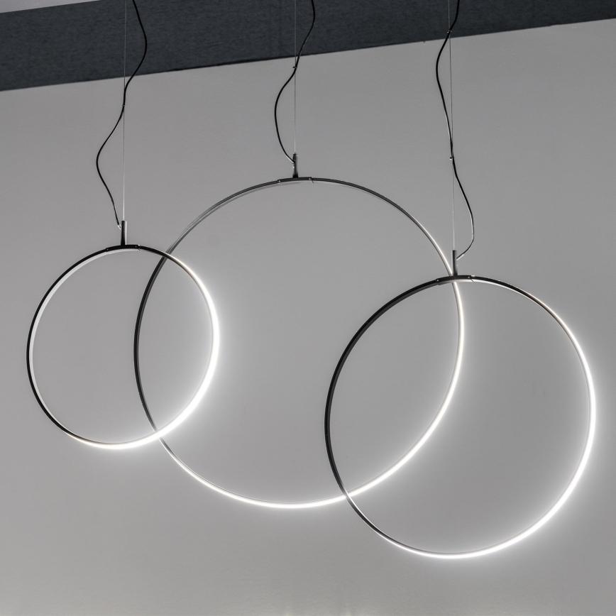 Ideal Lux - LED ljuskrona med textilsladd CIRCUS LED/36W/230V diameter 74,5 cm CRI 90 svart