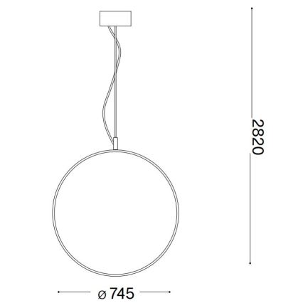 Ideal Lux - LED ljuskrona med textilsladd CIRCUS LED/36W/230V diameter 74,5 cm CRI 90 svart