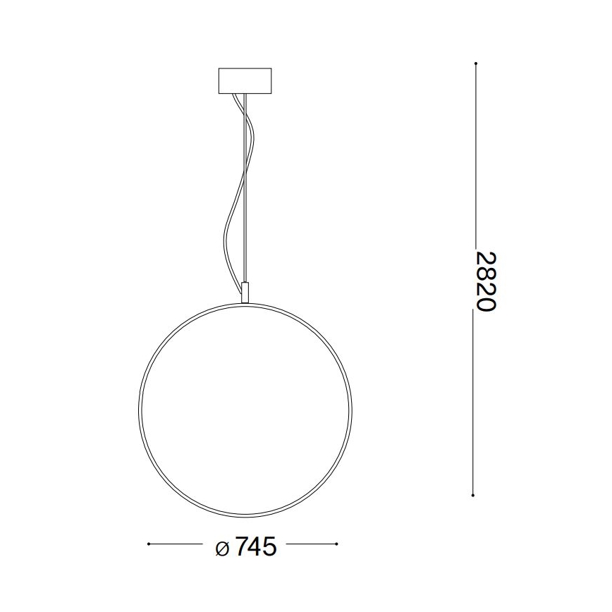 Ideal Lux - LED ljuskrona med textilsladd CIRCUS LED/36W/230V diameter 74,5 cm CRI 90 svart