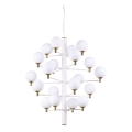 Ideal Lux - LED ljuskrona med textilsladd COPERNICO 20xG9/3W/230V diameter 86 cm vit