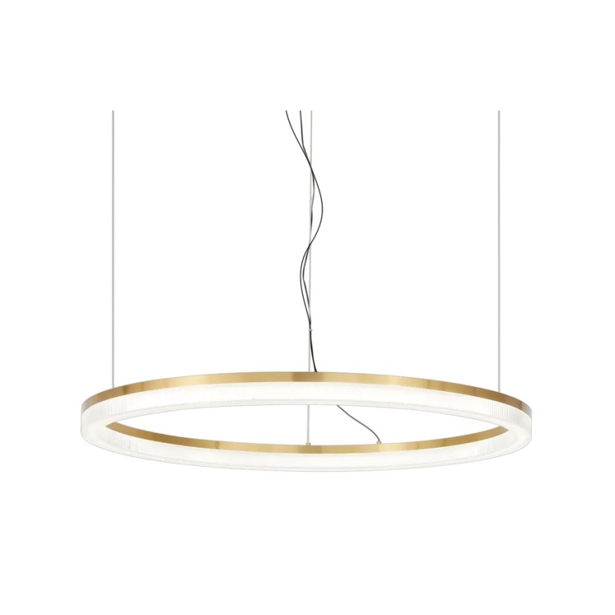 Ideal Lux - LED ljuskrona med textilsladd CROWN LED/42W/230V 3000K diameter 80 cm CRI 90 mässing