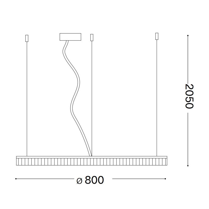 Ideal Lux - LED ljuskrona med textilsladd CROWN LED/42W/230V 3000K diameter 80 cm CRI 90 mässing