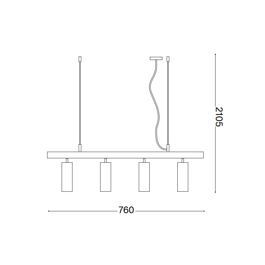 Ideal Lux - LED ljuskrona med textilsladd DYNAMITE 4xGU10/7W/230V CRI 90 vit
