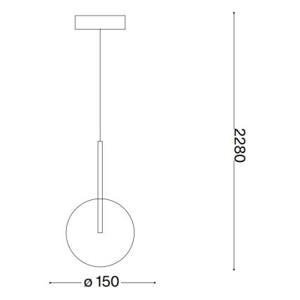 Ideal Lux - LED ljuskrona med textilsladd EQUINOXE 1xG4/2W/230V diameter 15 cm mässing/genomskinlig