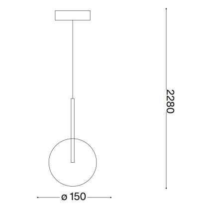 Ideal Lux - LED ljuskrona med textilsladd EQUINOXE 1xG4/2W/230V diameter 15 cm mässing/genomskinlig