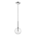 Ideal Lux - LED ljuskrona med textilsladd EQUINOXE 1xG4/2W/230V diameter 15 cm skinande krom/genomskinlig