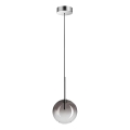 Ideal Lux - LED ljuskrona med textilsladd EQUINOXE 1xG4/2W/230V diameter 15 cm skinande krom/rökig