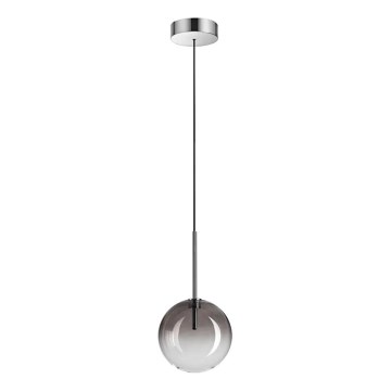 Ideal Lux - LED ljuskrona med textilsladd EQUINOXE 1xG4/2W/230V diameter 15 cm skinande krom/rökig