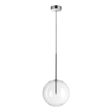 Ideal Lux - LED ljuskrona med textilsladd EQUINOXE 1xG4/2W/230V diameter 25 cm skinande krom/genomskinlig