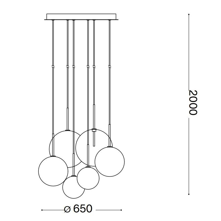 Ideal Lux - LED ljuskrona med textilsladd EQUINOXE 6xG4/2W/230V diameter 65 cm mässing/genomskinlig