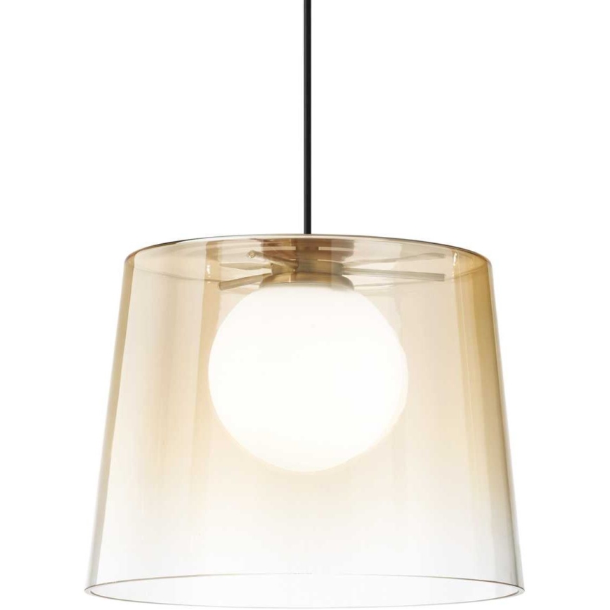 Ideal Lux - LED ljuskrona med textilsladd FADE 1xG9/3W/230V diameter 27,3 cm guld/rökig