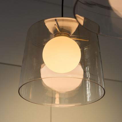 Ideal Lux - LED ljuskrona med textilsladd FADE 1xG9/3W/230V diameter 27,3 cm guld/rökig
