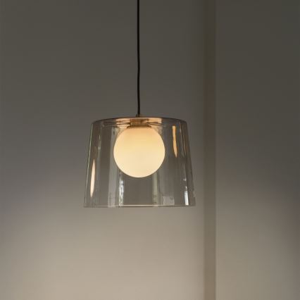 Ideal Lux - LED ljuskrona med textilsladd FADE 1xG9/3W/230V diameter 27,3 cm guld/rökig