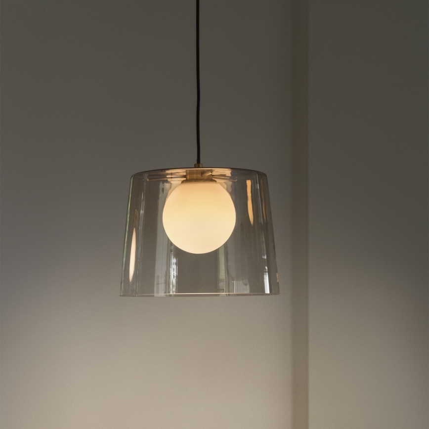 Ideal Lux - LED ljuskrona med textilsladd FADE 1xG9/3W/230V diameter 27,3 cm guld/rökig
