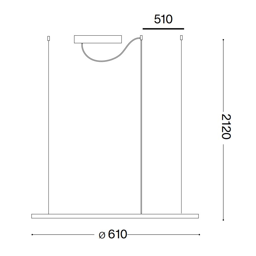 Ideal Lux - LED ljuskrona med textilsladd HULAHOOP LED/28W/230V 3000K diameter 61 cm CRI 90 vit