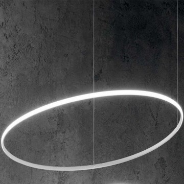 Ideal Lux - LED ljuskrona med textilsladd HULAHOOP LED/46W/230V 3000K diameter 100 cm CRI 90 vit