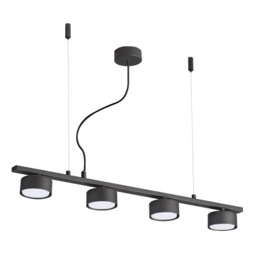 Ideal Lux - LED ljuskrona med textilsladd MINOR 4xGX53/9W/230V 75,5 cm svart