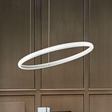 Ideal Lux - LED ljuskrona med textilsladd MIRACLE LED/25W/230V diameter 40 cm CRI 90 matt krom